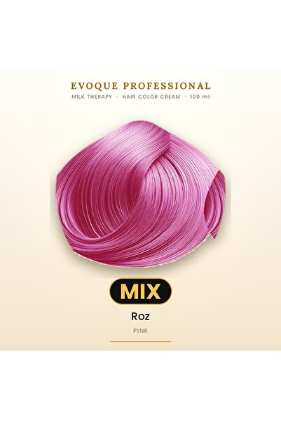 Evoque Professional Vopsea de păr permanentă Evoque Milk Therapy Mix Roz, 100 ml