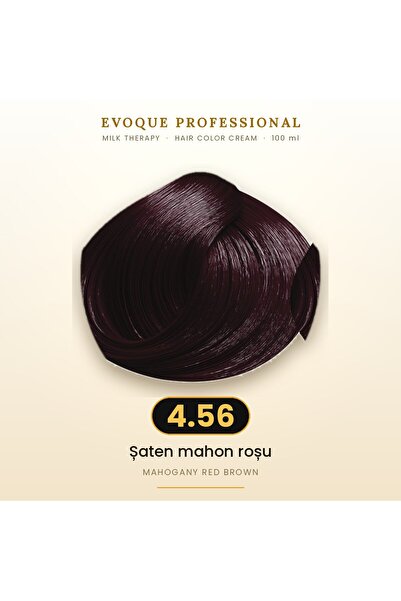 Evoque Professional Vopsea de păr permanentă Evoque Milk Therapy 4.56 Șaten m...