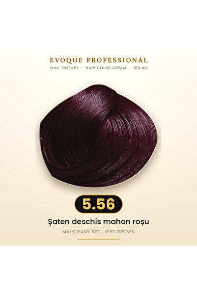 Evoque Professional Vopsea de păr permanentă Evoque Milk Therapy 5.56 Șaten d...
