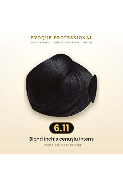 Evoque Professional Vopsea de păr permanentă Evoque Milk Therapy 6.11 Blond î...