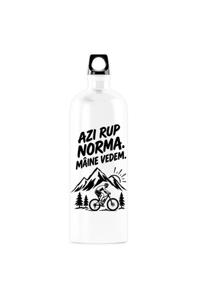 Arka9 Bidon sport ciclism 500 ml din aluminiu – „Azi rup norma. Mâine vedem”
