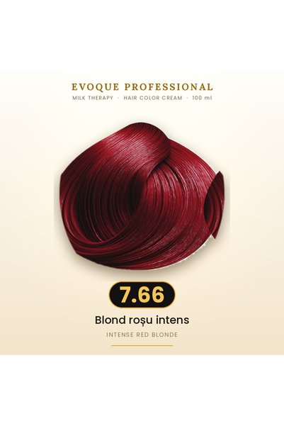 Evoque Professional Vopsea de păr permanentă Evoque Milk Therapy 7.66 Blond r...
