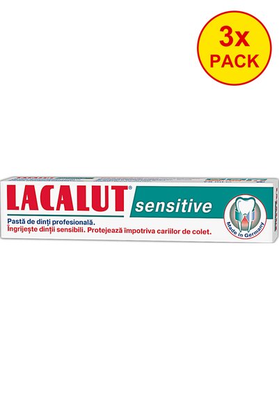lacalut 3x PACK Sensitive Toothpaste, 75 ml