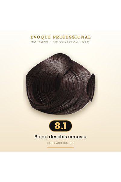 Evoque Professional Vopsea de păr permanentă Evoque Milk Therapy 8.1 Blond de...