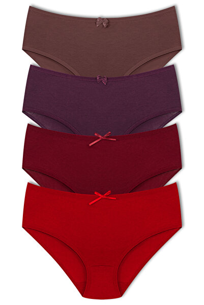 HNX Women's Plus Size Cotton High Waist Slip Panties 4 Pack