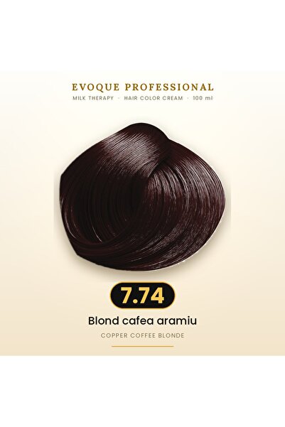 Evoque Professional Vopsea de păr permanentă Evoque Milk Therapy 7.74 Blond c...
