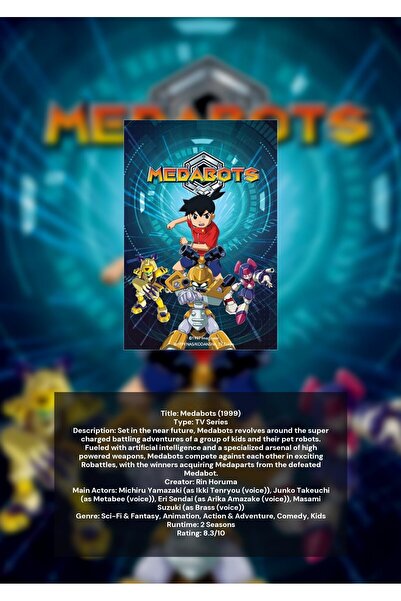 OEM Poster Infografic Medabots, Colectie Roboti si Lupte, Carton 250g, A4