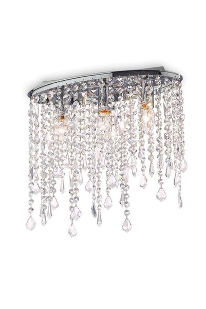 Ideal Lux Rain 008370 Φωτιστικό Οροφής Χρωμέ Κρυστάλλινο, 40 x 36 x 14 εκ., 3...