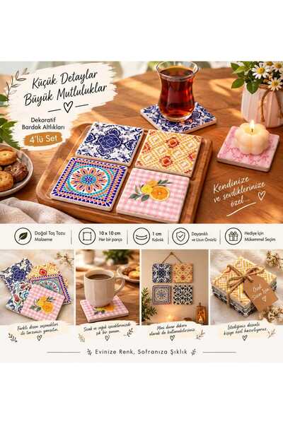 Seçkin Trend Ofis ve Ev İçin Kişiye Özel Masanıza Dekoratif Sanatsal Bir Doku...