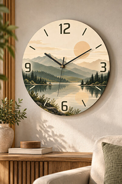 AA Shop Ceas de perete decorativ din lemn cu model natural și frunze modern, ...