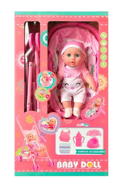 Babydoll دمية طفل مع عربة وملحقات للبنات