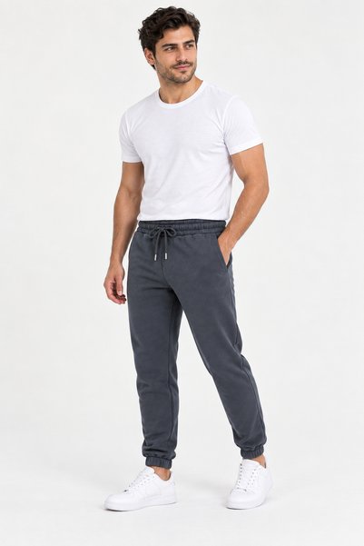 Zenvia Men's Smoked 3-Thread Sweatpants with Soft Textured Cotton and Elastic...