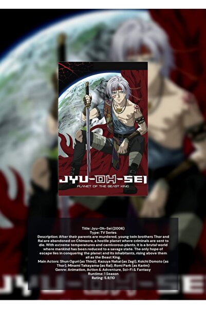 OEM Poster Infografic Jyu-Oh-Sei, Planeta Regele Bestiilor, Carton 250g, A4