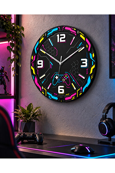 AA Shop Ceas de perete decorativ imprimat UV, cu tematică pentru jocuri, din ...