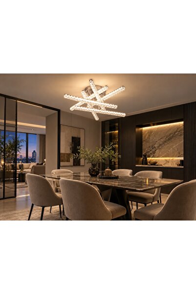 Magic Time Modern Square Design LED Chandelier with Adjustable Light and Remo...