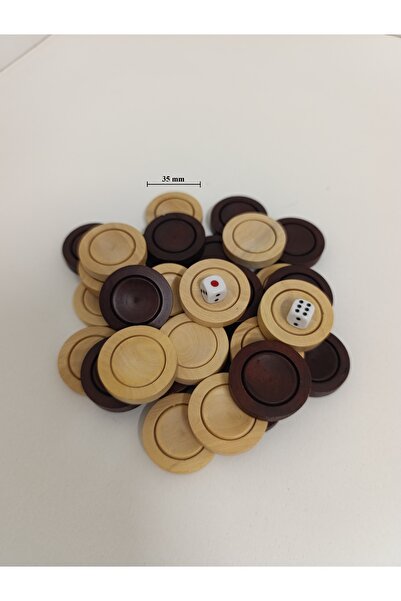 Mess Handmade Boxwood Backgammon Piece (35 mm)