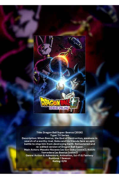 OEM Αφίσα Ινφορματικού Γραφήματος Dragon Ball Super: Beerus, Θεός της Καταστρ...