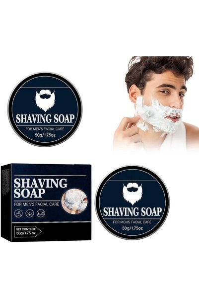Yelajoy 2 PCS Shaving Soap, Shaving Soap Men's Facial Care, Shaving Beard, Fo...
