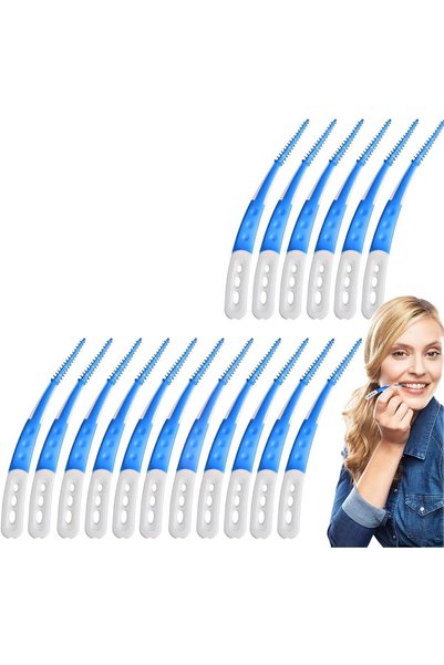 AZONEE أعواد تنظيف الأسنان المحمولة للبالغين - أعواد تنظيف أسنان ناعمة من الس...