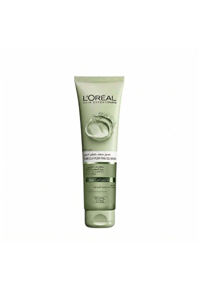 L'ORÉAL جل تقشير من الطين النقي - غسول وجه بالطحالب للتنظيف العميق - بالفحم /...