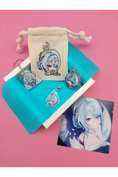 ganbarou art studio Genshin Impact Odette kese, anahtarlık, magnetli kitap ayracı, charm hediye seti