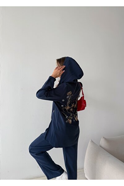 MİA NOURA Costum elegant pentru femei, cu mărgele brodate pe spate și fermoar...