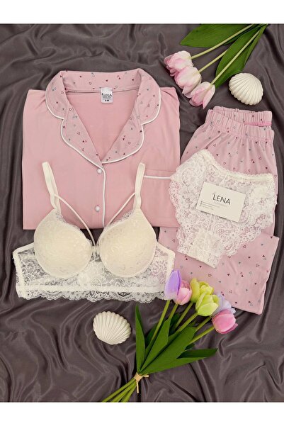 Lena Homewears Set de pijamale Milan cu mâneci lungi și model, cu lenjerie de...