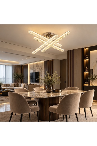 Magic Time Lustra LED Design Pătrat Modern cu Lumină Reglabilă și Telecomandă