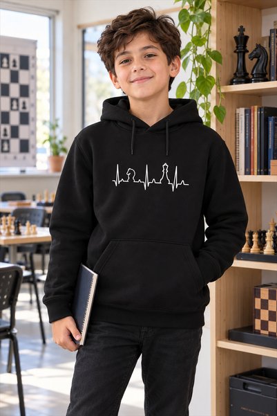 Satranç Medya سويت شيرت بقلنسوة من الصوف للأطفال من Rhythm of Chess