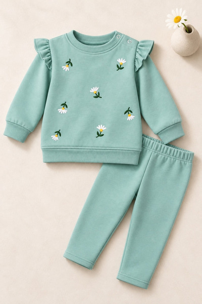 wolly woo Girl's 3 Thread Set Cotton Long Sleeve