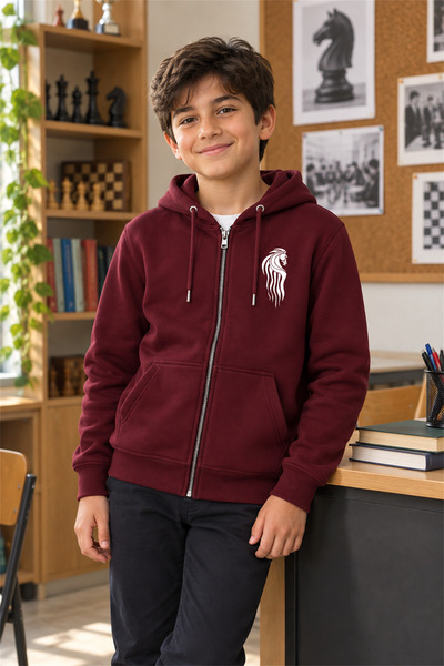 Satranç Medya The Knight Kids' Fleece Zip-Up Hooded Sweatshirt