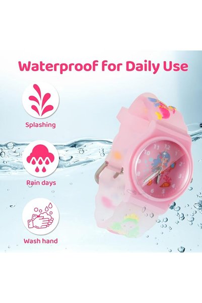 TERRIFI Kids Mermaid Digital Watch, Adjustable Silicone Strap, Pink and Purple 3D Design, Easy-Read Dial, Th