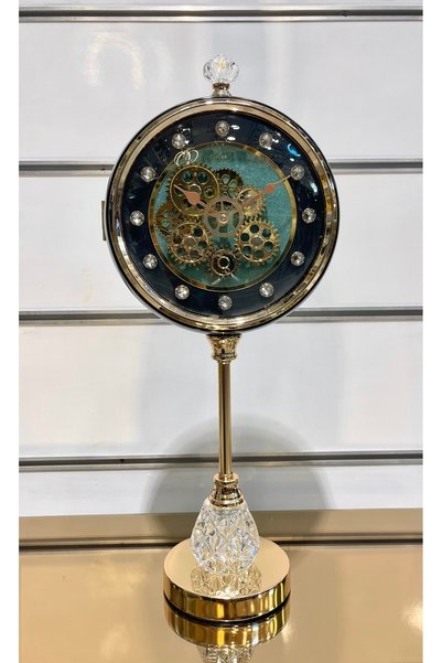 JOSEON DECOR İthal çift taraflı çarklı saat ve aynalı dekoratif masa saati