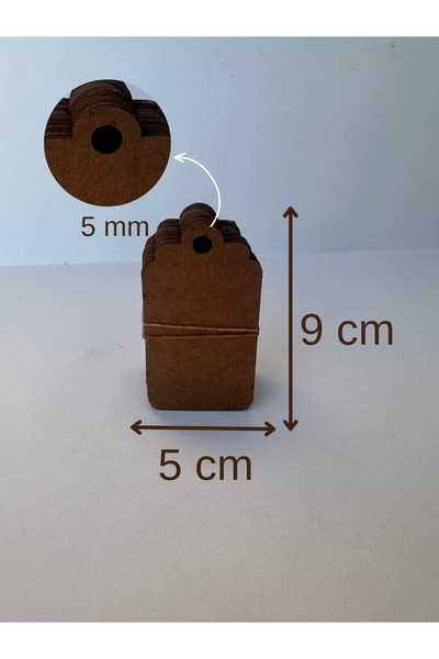 Genel Markalar Altıntaşpack 100 Adet 5x9 cm Kraft Karton Etiket – 280 GR Kalı...
