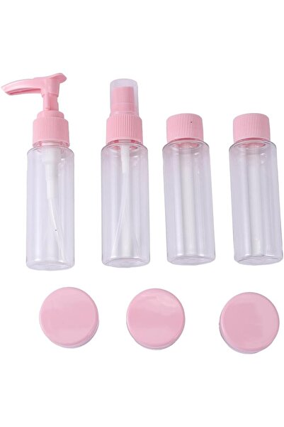Lawazim Cosmetic Bottles Set - 7 Piece | Clear Travel Size Bottle Kit, Reusab...