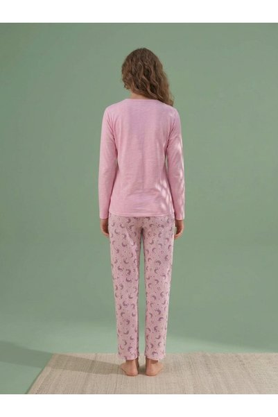TOSKI Pijama dama maneca lunga pantalon lungi roz Mon