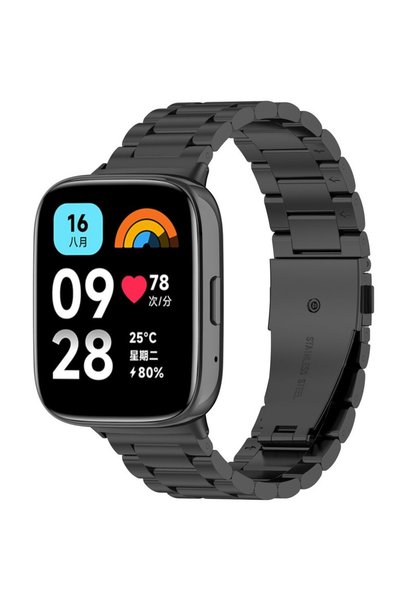 XGSM Brățară din oțel pentru Xiaomi Redmi Watch 3 Active, Negru