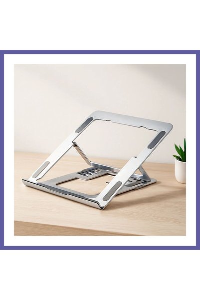 Katlanabilir Alüminyum Laptop Stand 6 Açılı Gümüş NIDA