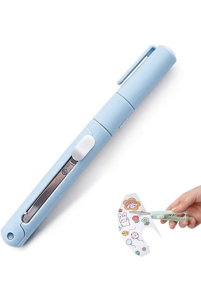 TERRIFI Folding Scissors Pen, 2 in 1 Ceramic Blade Cutter and Mini Foldable S...