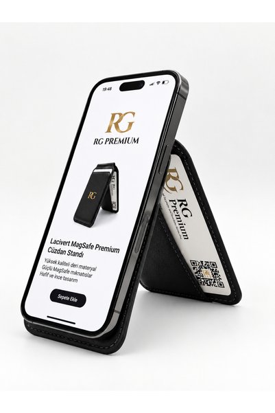 RG PREMİUM MagSafe Mıknatıslı Standlı Cüzdan ve Kartlık, Hassas Mıknatıs Özel...