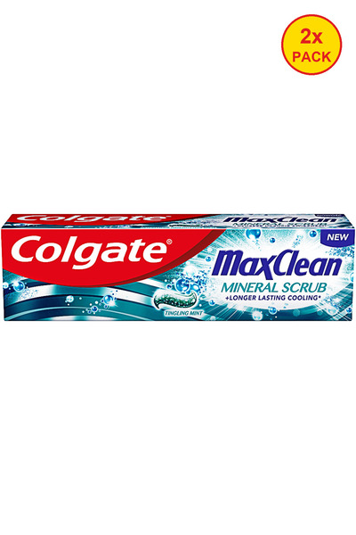 Colgate 2x PACK Pasta de dinti, Max Clean Mineral Scrub, 75ml