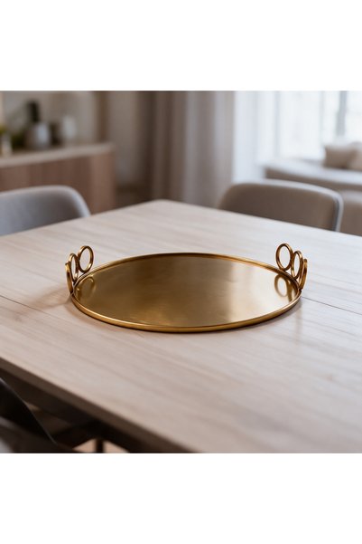 Generic Brand Indian Gold Metal Circular Plaque 30*30 cm