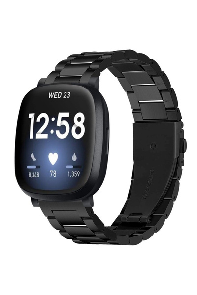 XGSM Brățară din oțel pentru Fitbit Versa 4 / Sense 2, Negru