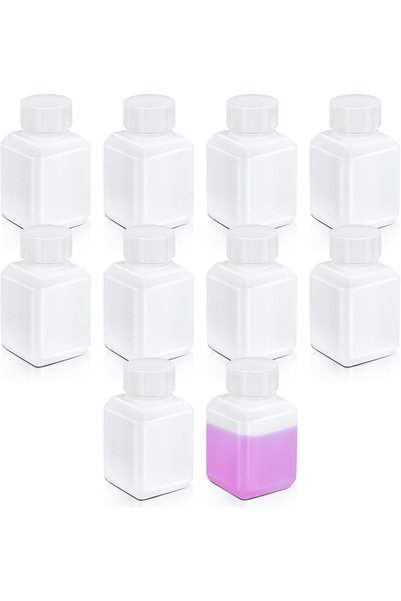 TERRIFI Set of 10 Leak Proof 1oz (30ml) Plastic Travel Bottles with Secure Ca...