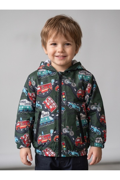 Aydino Boy's Car Printed Raincoat
