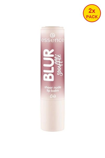 Essence 2x PACK Transparent Nude Lip Balm, BLUR soufflé - 04 Nude Mauve, Esse...