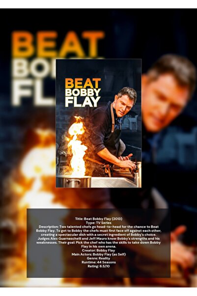 OEM Poster Infografic Bate-l pe Bobby Flay, Emisiune culinară TV, Carton 250g...