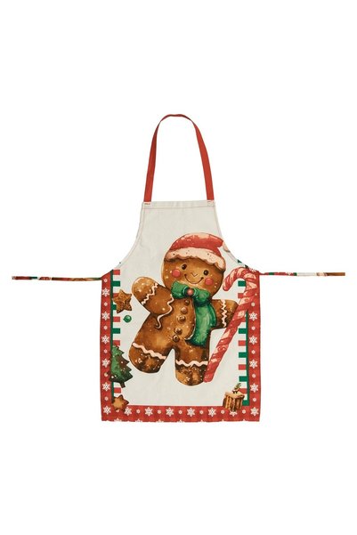 OEM Șorț de Bucătărie Ecru-Roșu cu Model Figurina de Om de Turta Dulce 75x50 ...
