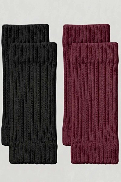 COTENCONCEPT 2 Pairs of Women's Short Ribbed Knit Accessory Leg Warmers