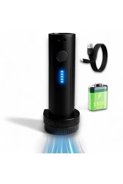 Niru Pompa de vid electrica fara fir GoPack™, USB-C, 1500mAh, pentru saci vidare haine, Negru